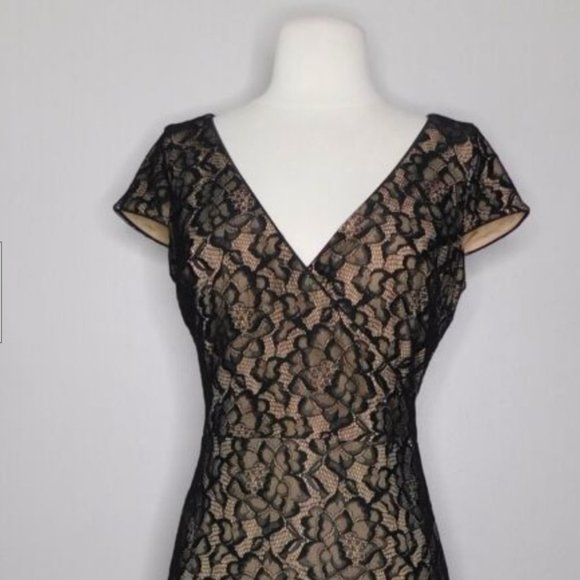 NWT Dress the Population Black Lace Faux Wrap, Medium - Picture 3 of 6